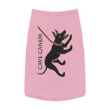 Ancient Roman Warning Print Pet Tank — Cute Leaping Pup Graphic for Small Dogs