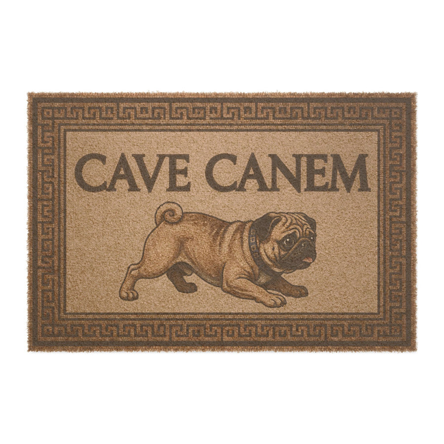 Cave Canem Pug Doormat | Latin Warning Coir Entrance Mat