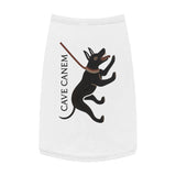 Ancient Roman Warning Print Pet Tank — Cute Leaping Pup Graphic for Small Dogs