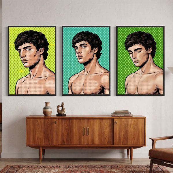 Antinous of Delphi DotArt - 3 Canvas Bundle Framed
